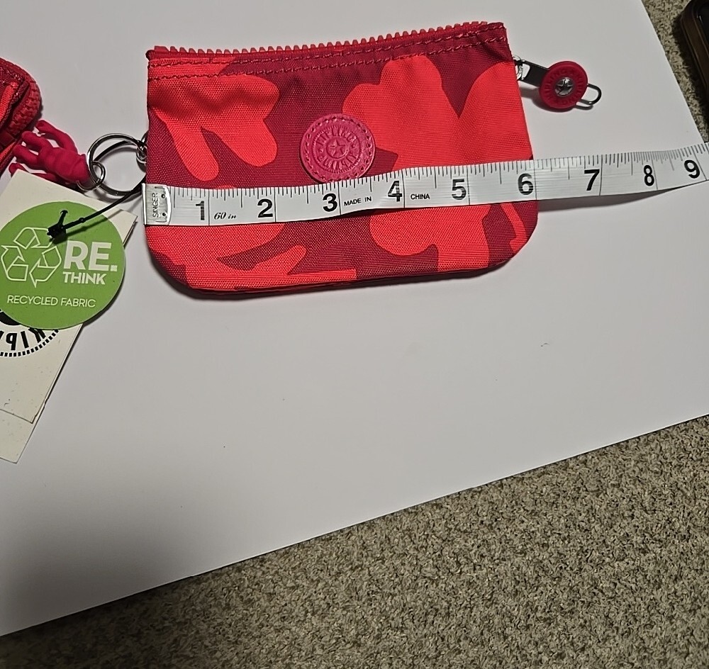 2 Nwt Kipling Small Creativity Coral Print Zip Pouches - Picture 12 of 15